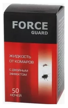 Жидкость FORCE GUARD "50 ночей" от комаров с двойным эффектом для фумигатора красная 40 мл