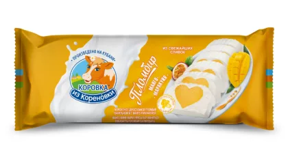 Мороженое КОРОВКА ИЗ КОРЕНОВКИ "Пломбир" манго-маракуйя 200 г 15%