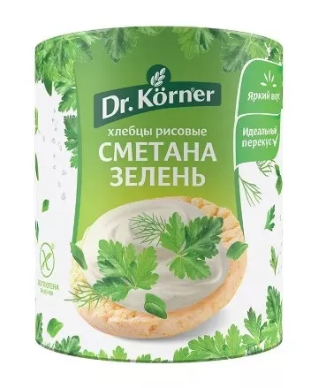 Хлебцы DR. KORNER "Рисовые" со сметаной и зеленью 80 г