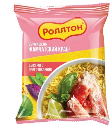 Вермишель РОЛЛТОН со вкусом камчатского краба 60 г