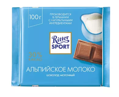 Шоколад RITTER SPORT "Альпийское молоко" молочный 100 г