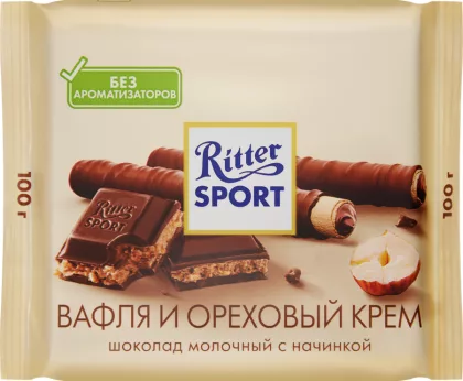 Шоколад RITTER SPORT Шоколад RITTER SPORT "Вафля и ореховый крем " 100 г
