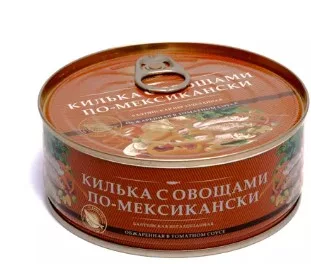 Килька РЫБЗАВОД ЗА РОДИНУ обжаренная с овощами в томатном соусе по-мексикански 240 г