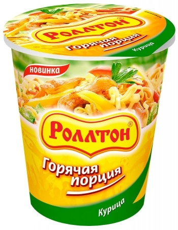 Лапша быстрого приготовления РОЛЛТОН с курицей 70 г стакан