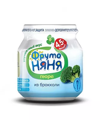 ФрутоНяня Пюре  брокколи 4,5+ мес. бан. 80г