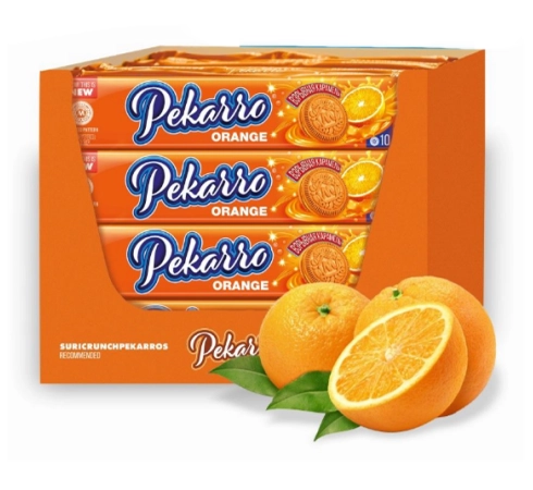 Печенье МОРОЗОВ "Pekarro orange" сахарное  с апельсиновой начинкой и взрывной карамелью 95 г
