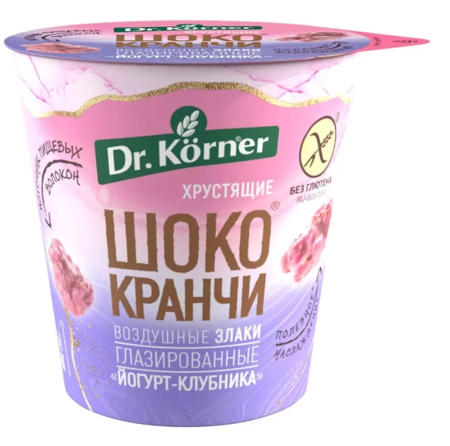 Хлебцы DR.KORNER "Шококранчи" злаковые глазированные клубничные с йогуртом 40 г