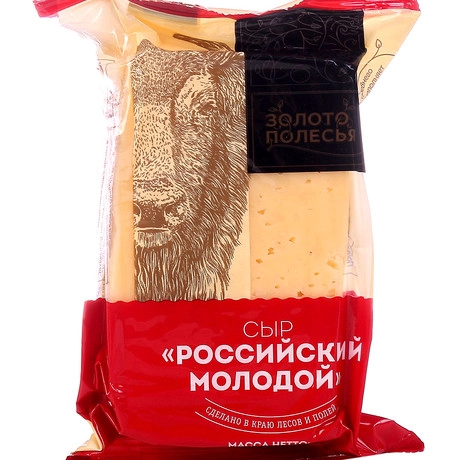 Сыр ЗОЛОТО ПОЛЕСЬЯ "Российский" молодой 200 г 50%