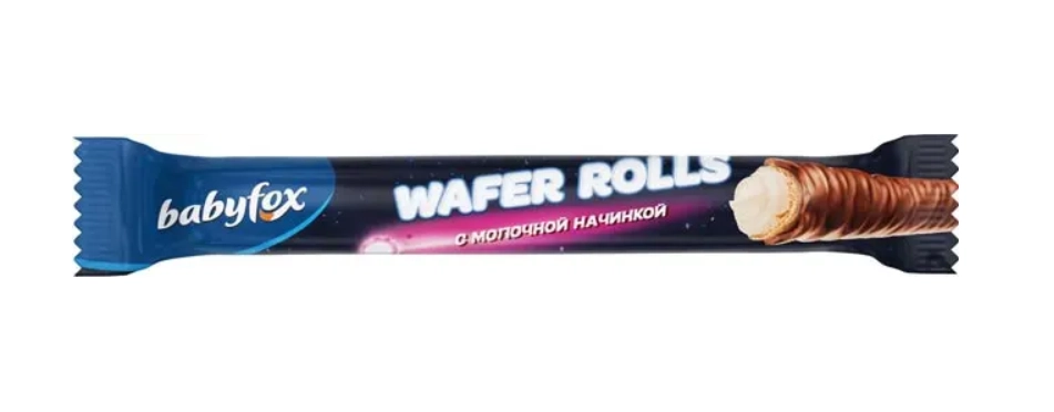 Конфеты BABYFOX "Wafer Rolls" с молочной начинкой 1,5 кг