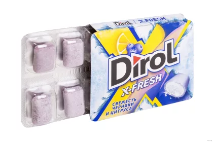 Жевательная резинка DIROL X-Fresh свежесть черники и цитруса 16 г
