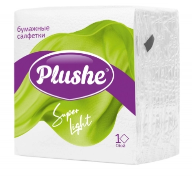 Салфетки бумажные PLUSHE "Super Light" однослойные 22,5 &times; 22,5 см 70 шт