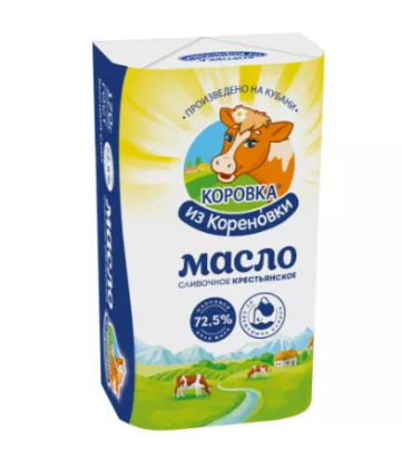 Масло сливочное КОРОВКА ИЗ КОРЕНОВКИ "Крестьянское" 170 г 72,5%
