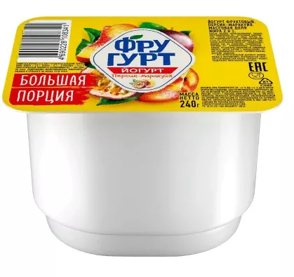 Йогурт ФРУГУРТ Персик - маракуйя 240 г 2 %,