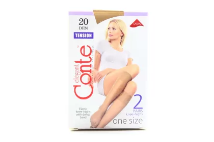 Гольфы CONTE "Tension" natural (натуральный) 2 пары 20 den