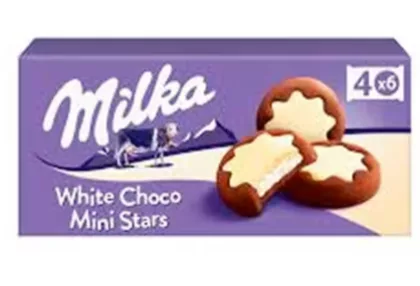 Печенье MILKA "White Choco Mini Stars" 150 г