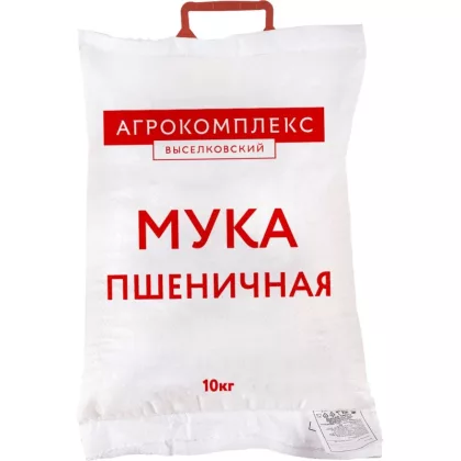 Агрокомплекс Выселковский Мука пшеничная хлебопекарная высшего сорта, 10 кг Агрокомплекс