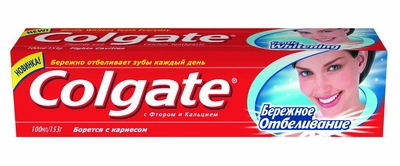Зубная паста COLGATE &laquo;Бережное отбеливание&raquo; 100 мл, картонная коробка
