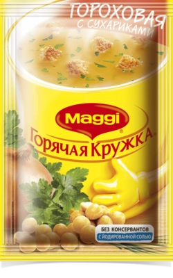 Суп MAGGI "Горячая кружка" гороховый с сухариками 19 г