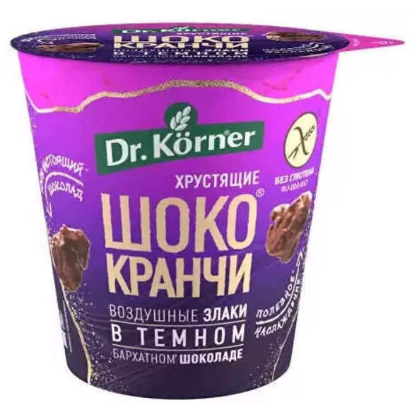 Хлебцы DR.KORNER "Шококранчи" гречневые в темном шоколаде 40 г