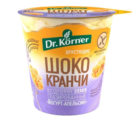 Хлебцы DR.KORNER "Шококранчи" злаковые глазированные апельсиновые с йогуртом 40 г