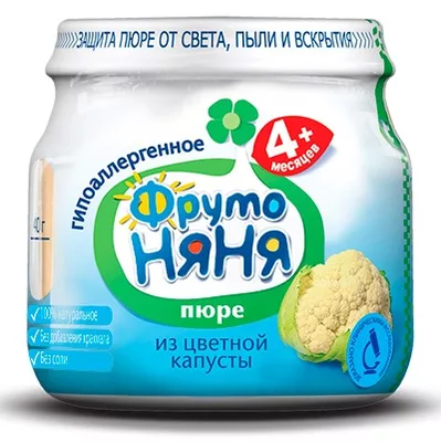 ФрутоНяня Пюре цветная капуста 4+ мес. бан. 80г