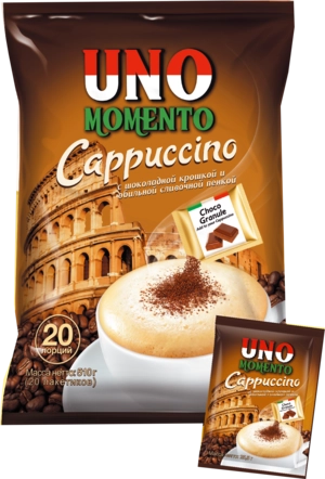Кофейный напиток UNO MOMENTO Cappuccino с шоколадной крошкой 25 г