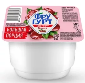 Йогурт ФРУГУРТ вишня 240 г 2%