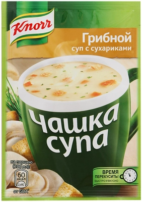 Суп KNORR "Чашка супа" грибной с сухариками 15,5 г