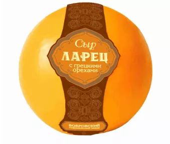 Сыр БОБРОВСКИЙ СЗ "Ларец" с грецким орехом полутвердый 1 кг 50%