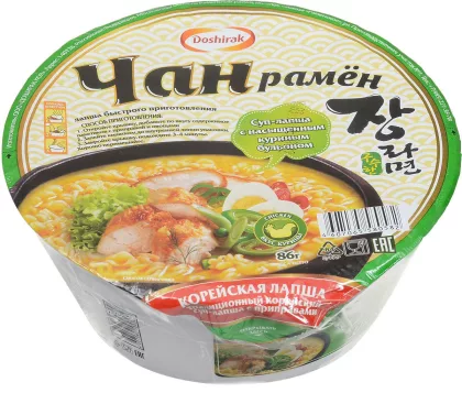 Суп-лапша ДОШИРАК "Чан рамен"  с насыщенным куриным бульоном 86 г