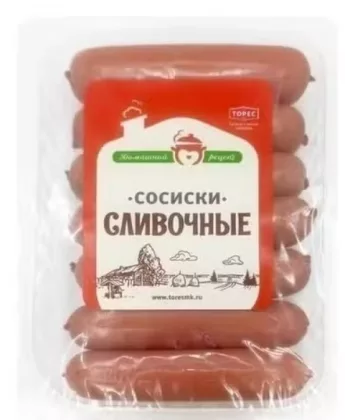 Сосиски ТОРЕС "Сливочные" вареные 400 г