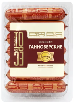 Сосиски ТОРЕС "Ганноверские" вареные 400 г
