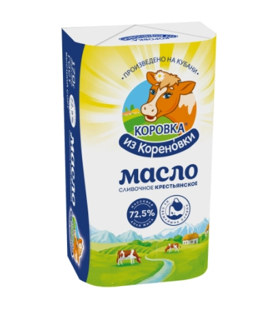 Масло сливочное КОРОВКА ИЗ КОРЕНОВКИ "Крестьянское" 170 г 72,5%
