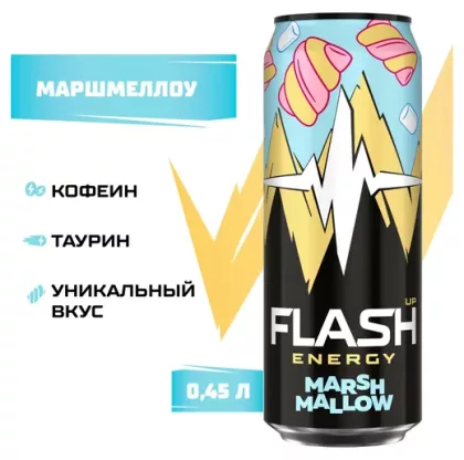 Энергетический напиток Flash Up Energy Зефир Маршмеллоу 0.45 л. ж/б