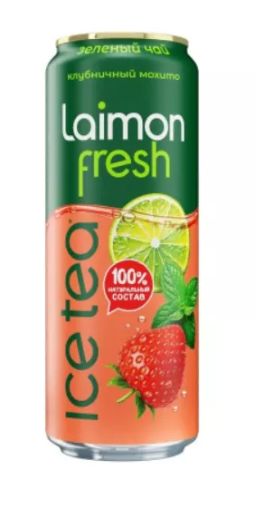 Холодный чай LAIMON FRESH "Клубничный мохито" зеленый 0.45 л