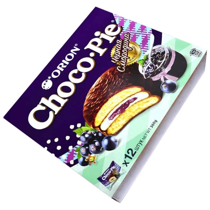 Пирожное Choco Pie Black Currant бисквитное в глазури с черной смородиной