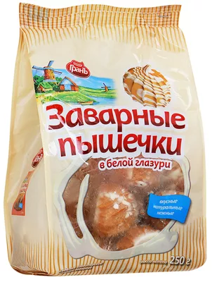 Печенье ГРАНЪ "Заварные пышечки" в белой глазури