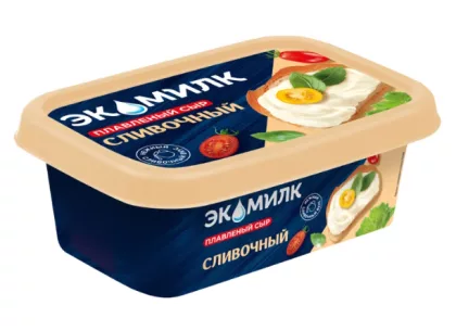 Сыр ЭКОМИЛК "Сливочный" плавленый 180 г 55%