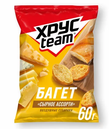 Сухарики ХРУСTEAM "Багет" сырное ассорти 70 г
