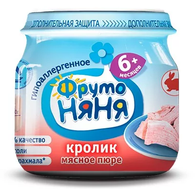 ФрутоНяня Пюре кролик 5+ мес. бан. 80г