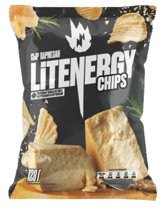 Чипсы LIT ENERGY CHIPS "Сыр Пармезан" рифленые 120 г