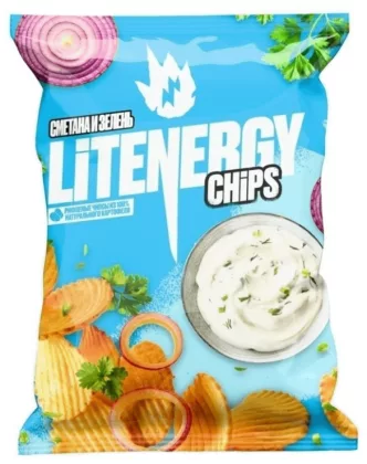Чипсы LIT ENERGY со вкусом "Сметана и зелень" 120 г