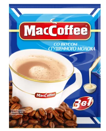 Напиток кофейный растворимый MACCOFFEE "3 в 1" со вкусом сгущенного молока 20 г