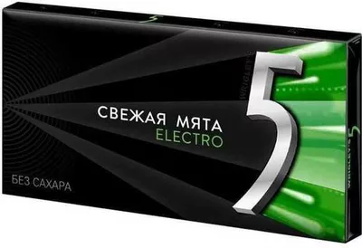 Жевательная резинка 5 Electro свежая мята без сахара 14.5 г