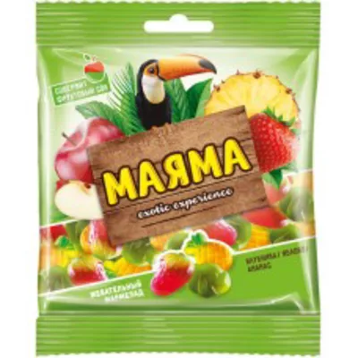 Мармелад жевательный МАЯМА со вкусом ананаса, яблока, клубники 70 г