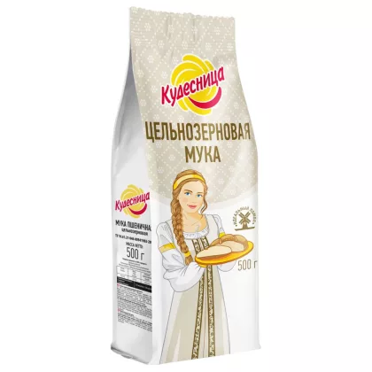Мука КУДЕСНИЦА пшеничная цельнозерновая 500 г
