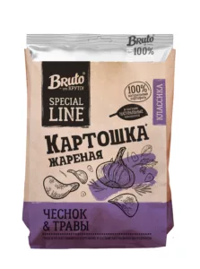Чипсы BRUTO "Картошка жареная" с чесноком и травами 120 г