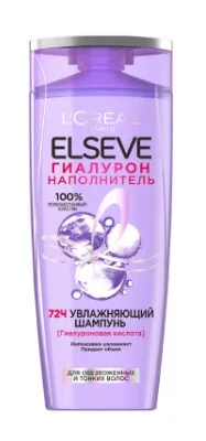Шампунь L'OREAL "Elseve. Гиалурон Наполнитель"  для обезвоженных и тонких волос увлажняющий 400 мл
