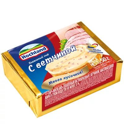 Сыр HOCHLAND плавленый с ветчиной 50 г 35%