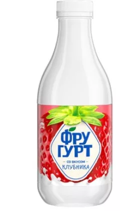 Напиток кисломолочный ФРУГУРТ со вкусом клубники 930 г 1%
